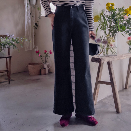 ジェイカードエッジ切開斜線ポケットバンドパンツ[size:S,M,L]