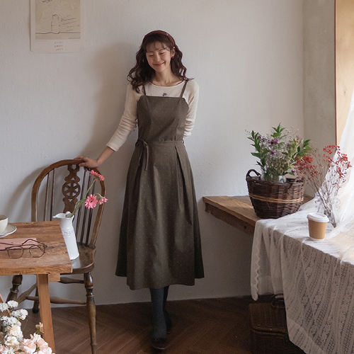 [ベスト特価8千ウォン割引] <FONT color=#5a3954>MADE LIN</font>カーディア トット ねずみワンピース[size:F(55～66)]