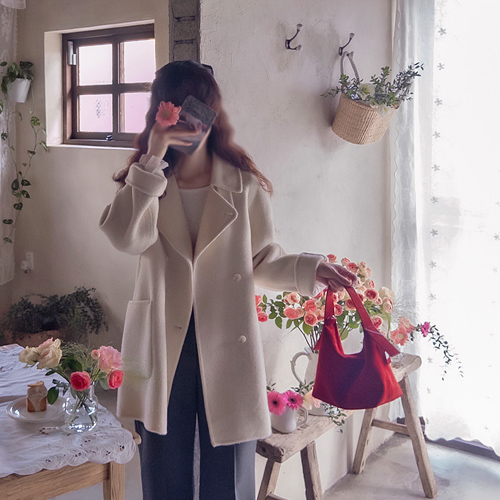 [シーズンラックス特価] シュプラントアルパカウル ハンドメイド ダブルラックスコート [size:F(55～66)]