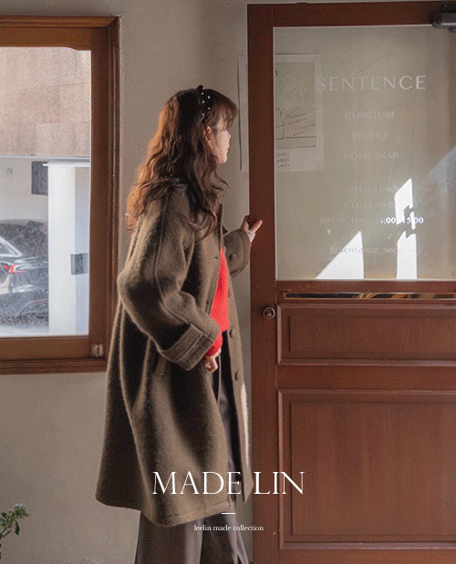 [新賞特価3万ウォン割引] <FONT color=#5a3954>MADE LIN</font>インディト 高級感のあるウールアルパカラグランコート[size:F(55～66盤)]