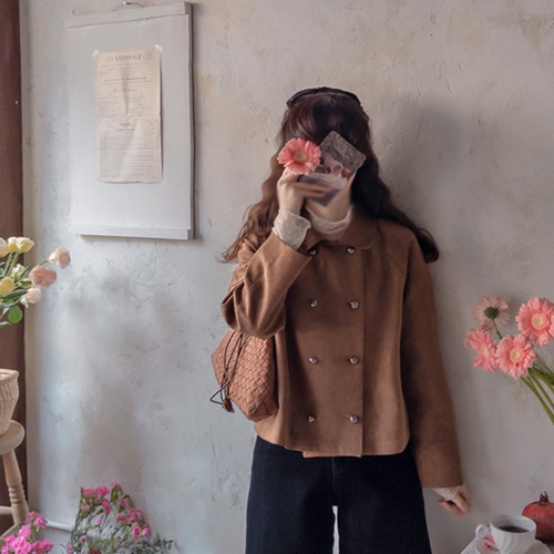 【新賞特価1万5千ウォン割引】 <FONT color=#5a3954>MADE LIN</font>ベルエルダブルスエードジャケット【size:F(55~66)】