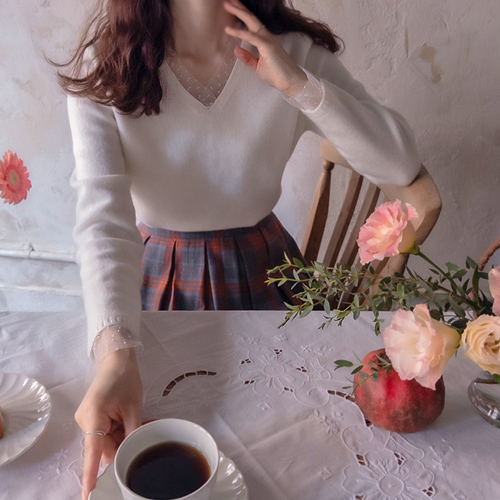 [LABEL] カーニベル ラブリー配色 ドトムタスミ 柔らかいニット [size:F(55～66)]