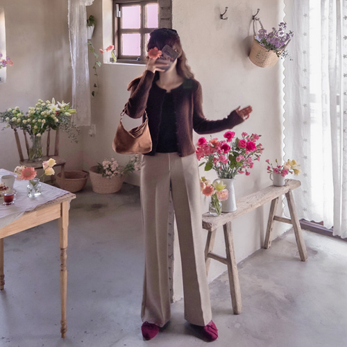 ロイソン・チャーラン柔軟なスリムなクリーンフィットパンツ [size:S,M,L]