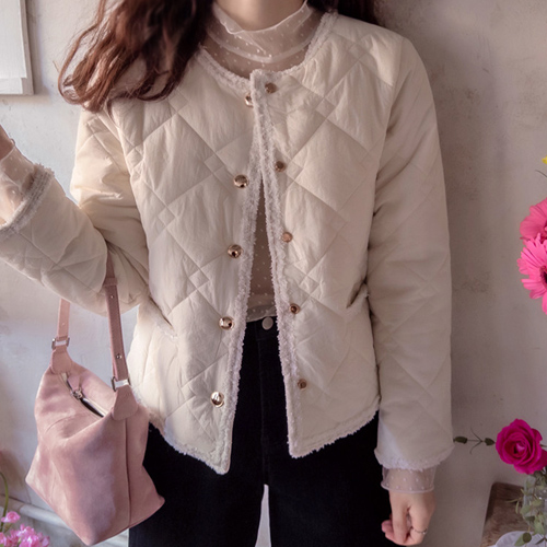 [LABEL] アンジェニスツイード配色 タスミパディングジャケット [size:F(55～66)]