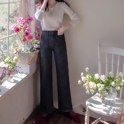 アンドタスミ 着毛ダム 裏地 しっとり伸縮バンドパンツ [size:S,M,L] 