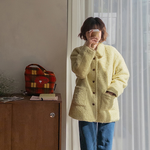 [裏地シープスキン100％] [LABEL]モエロンポグルポグル真冬も暖かいダックダウンウールコート[size:F(55～66盤)]