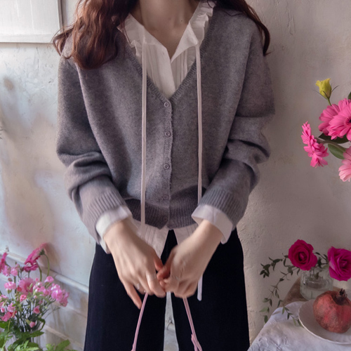 [LABEL] クラビンドレイヤードシャツ ボーダルガムカーディガン [size:F(55～77)][入庫遅延11/17以降発送予定]