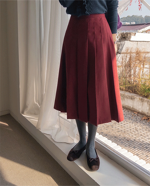 [LABEL]ローレライプリーツプリーツ スパンスカート[size:F(55～66)]