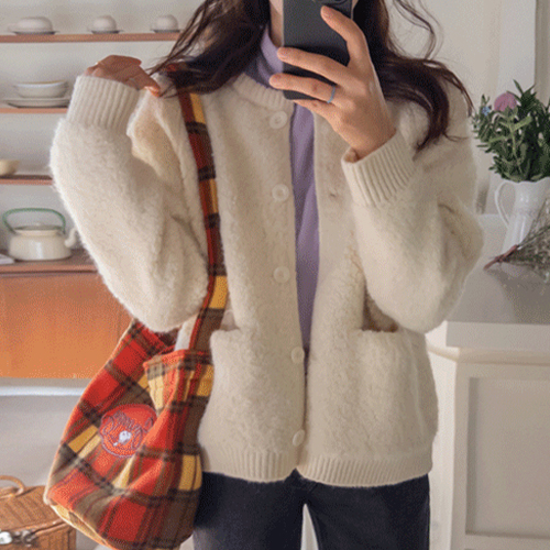 [LABEL] ドヘヴェドトム暖かいダンブルブックルポケット カーディガン [size:F(55～66盤)]