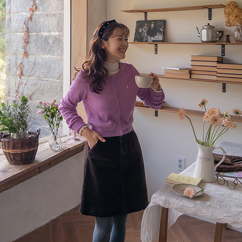 [ベスト特価7千ウォン割引]MADE LIN セーリン アルパカ ハートラベル カーディガン[size:F(55～66)]