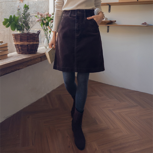 [ベスト特価4千ウォン割引] <FONT color=#5a3954>MADE PREMIUM</font>ルエンタンタンクオリティセミAラインベルベットスカート[size:S,M,L,XL]