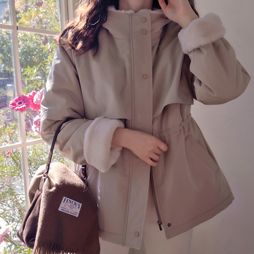 [LABEL]ハンファミンクフード最強タコゴクオリティ裏地モンタンボドルファーパディングコート[size:F(55～66)]