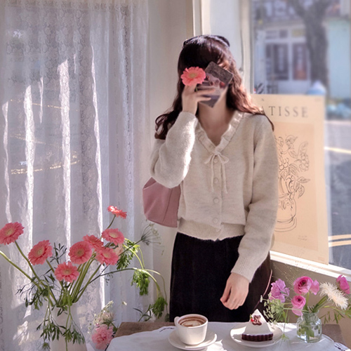 ウィンターラブ ウェーブネック やわらかいドトムニット[size:F(55～66)]