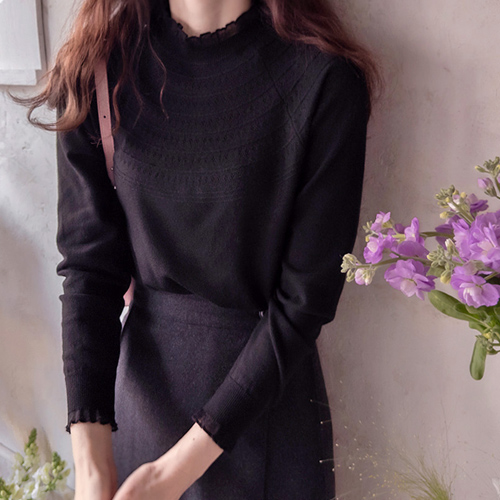 [LABEL]シースルー配色 柔らかいシックスパンパンポーラニット [size:F(55～66)]