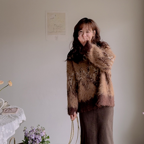 [ウール60%]ベイロンブールブレイク エリフィットヘアリー ノルディックニット [size:F(55～66盤)]