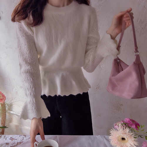 ウィンターウェーブスリーブスカッシュポイント カブトムーン ニット [size:F(55～66)]