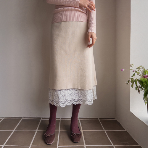 シュティリン女性らしいムードいっぱいリバーシブルベルベットスカート [size:F(55～66盤)]