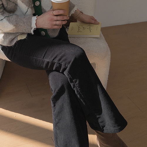 [ネイビーカラー][ちゃんちゃんスパン][日付ピット][LABEL]私だけが知っている暖かさコーデュロイ日付パンツ[size:S,M,L]