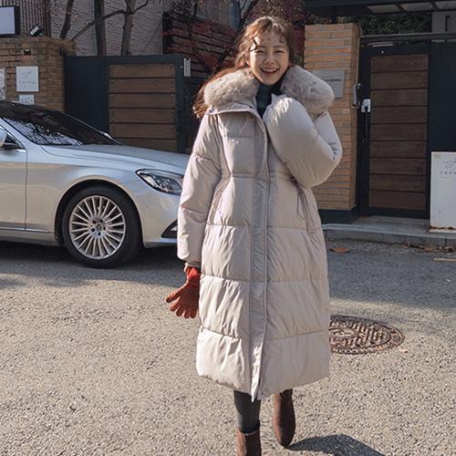 [LABEL] マリエル 豊かなファー ハレストリング ロングパディング ジャンパ [size:F(55～66)]