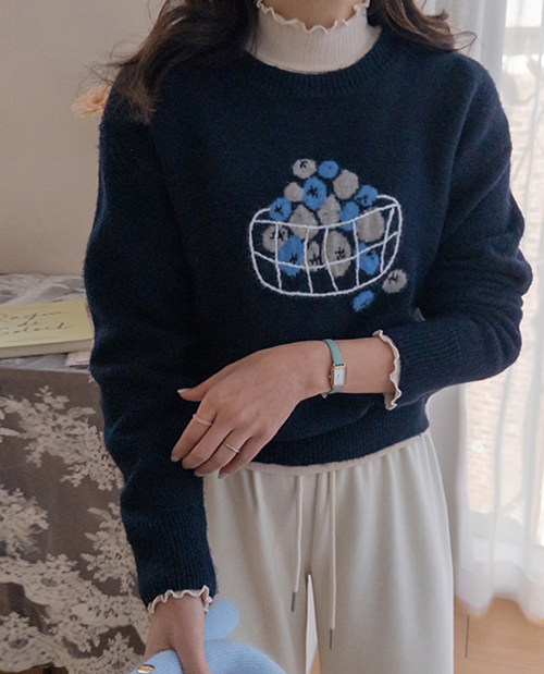 エイラ ふわふわの刺繍 ウールニット [size:F(55～66)]