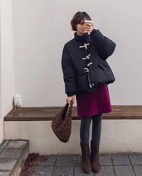 [裏地シープスキン90%]ミリオントグルボタンバディングジャンパ[size:F(55～66盤)]