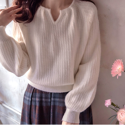 ジェーンエアーネックポイント 銀銀ハンパール ラブリーボドルニット [size:F(55～66)]