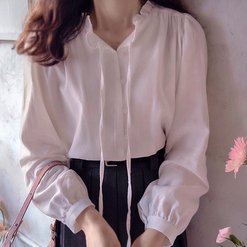 シャルビン ラブリー シャリンカラ エレガントな起毛 ブラウス [size:F(55～66)]