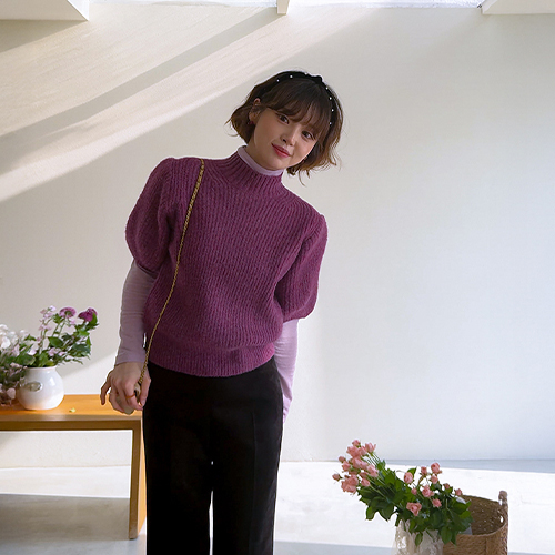 ゆめメール ふくよか暖かいラブリームード半木ニット [size:F(55～66)]