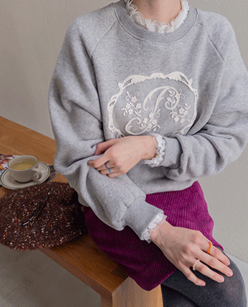 [新賞特価7千ウォン割引] <FONT color=#5a3954>MADE LIN</font>セティレースパッチ配色ナグランマンツーマンティー[size:F(55～66)]