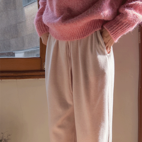 [ウエスト全体バンディング] ミューエンボードルボードル やわらかいピッチ起毛ジョガーパンツ [size:F(55～66盤)]