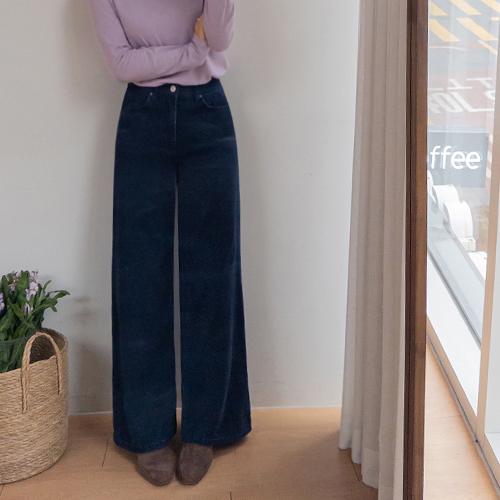 [チャッツスパン] [体型補完]レイトン速機毛ワイドブーツカットデニムパンツ[size:S,M,L]