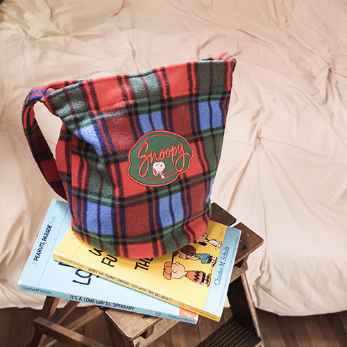 ウィンターファンタジーチェックフリースショルダーバッグ