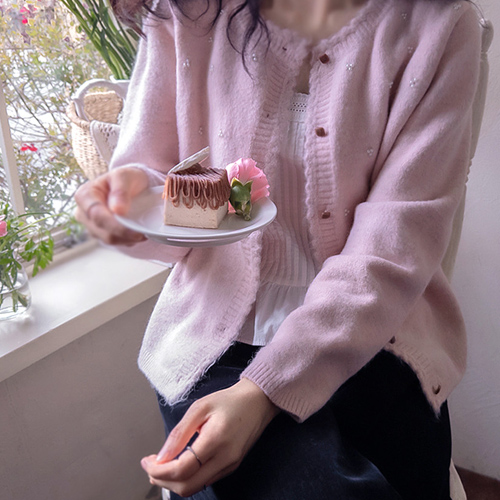 [LABEL] ベルナード ウンウンハン真珠 ボソンタスミ カーディガン [size:F(55～77)]