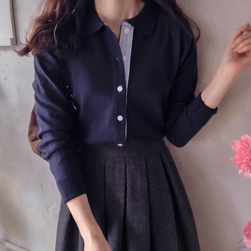 ブレッド ヒドゥン配色 シックスパン ソフトカーディガン [size:F(55～66)]