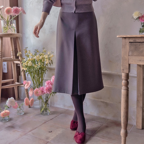 クロビスピンタックエッジ 柔らかい起毛バンドスカート [size:F(55～66)]