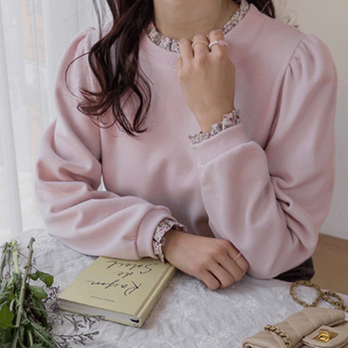 ゼニアチューリップピンタックフラワーレース起毛マンツーマンティー [size:F(55～66)]