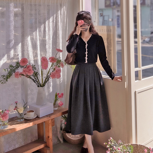 ジェイナリボン脱着ラブリーレース 柔らかいカーディガン[size:F(55～66)]