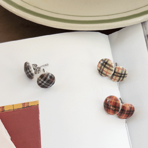 シャインティントチェックミニイヤリング