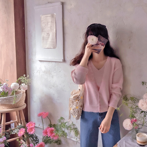 シュクランツ 春春カラー エレガントなカーディガンとトップセット [size:F(55～66)]