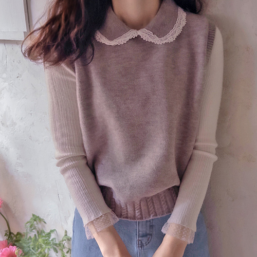 シュフランディレース ラウンドカラー ボドルタスミ ニットベスト [size:F(55～77)]