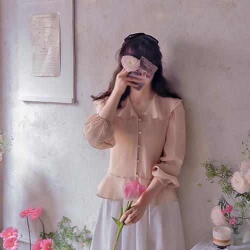 アンフランド 春テンセル ラブリーなカラー 高級美 ブラウス [size:F(55～66)]