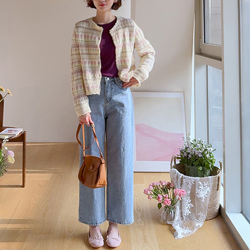 ミューディン愛らしいムードフラワーカーディガン [size:F(55～66)]