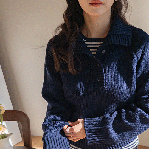 ニルエル感覚ムードボタンディテールカラーニット[size:F(55～66)]