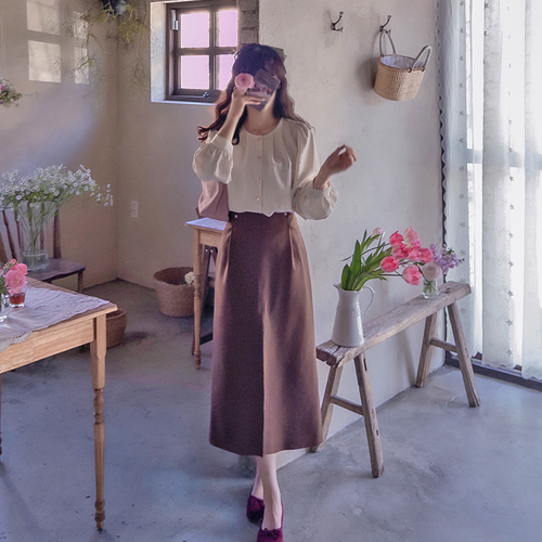 クリアンスムーズスエードピンタックマップシート スカート[size:S(66),M(77)]