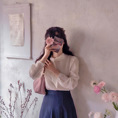 フロリアンボムタイバックポイント高級米ブラウス [size:F(55～66)]