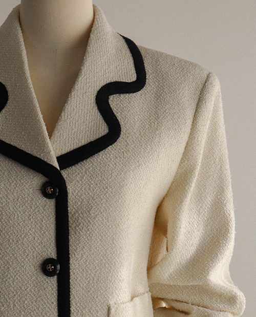<FONT color=#805970>【サンプルセール】配色ツイードジャケット</font>