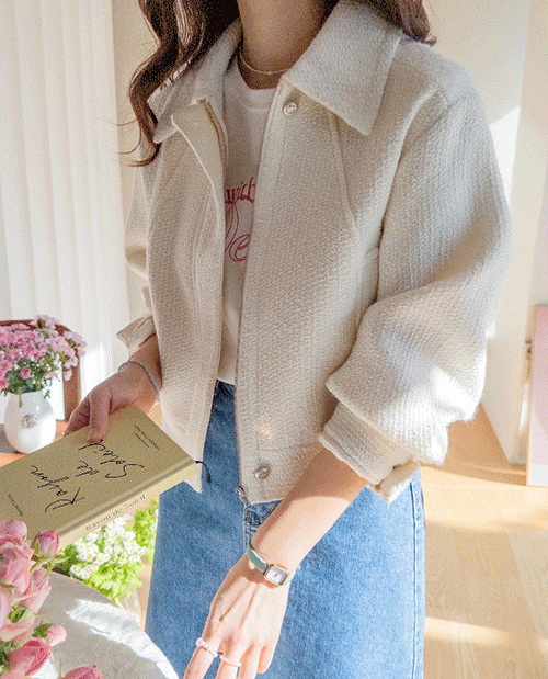 モアン豪華なツイードブルージョンジャケット【size:F(55～66)】