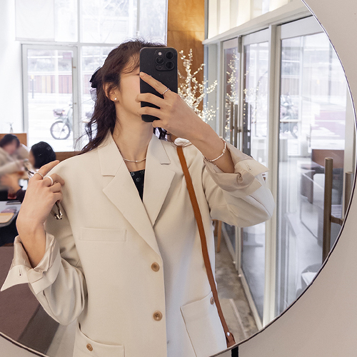 セルインデイリーゆとりテーラーボタンカラージャケット [size:F(55～66)]