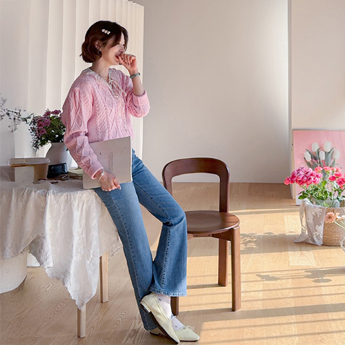 セレノデイリムード ゆとりフィット ケーブル編 ニット [size:F(55～66盤)]