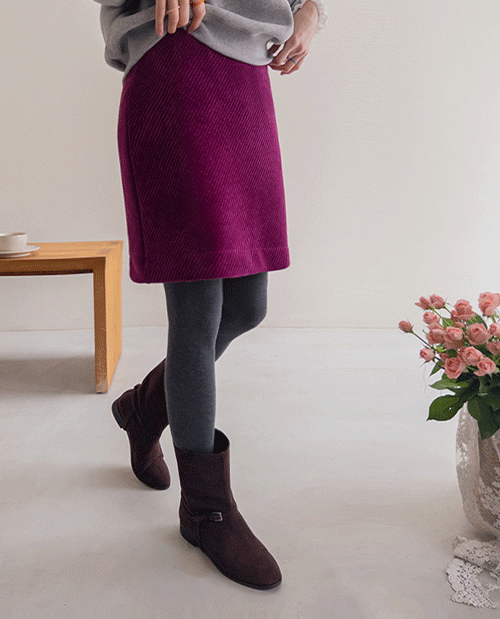 カミリーベルベット隠しバンディングミディスカート[size:S,M]